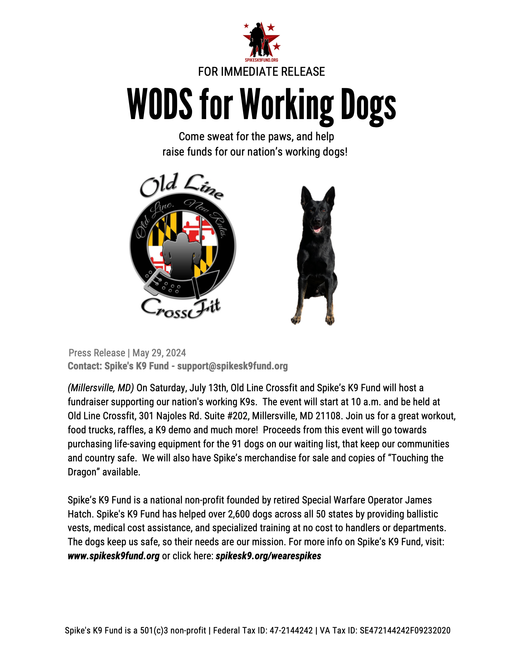WODS for Working Dogs