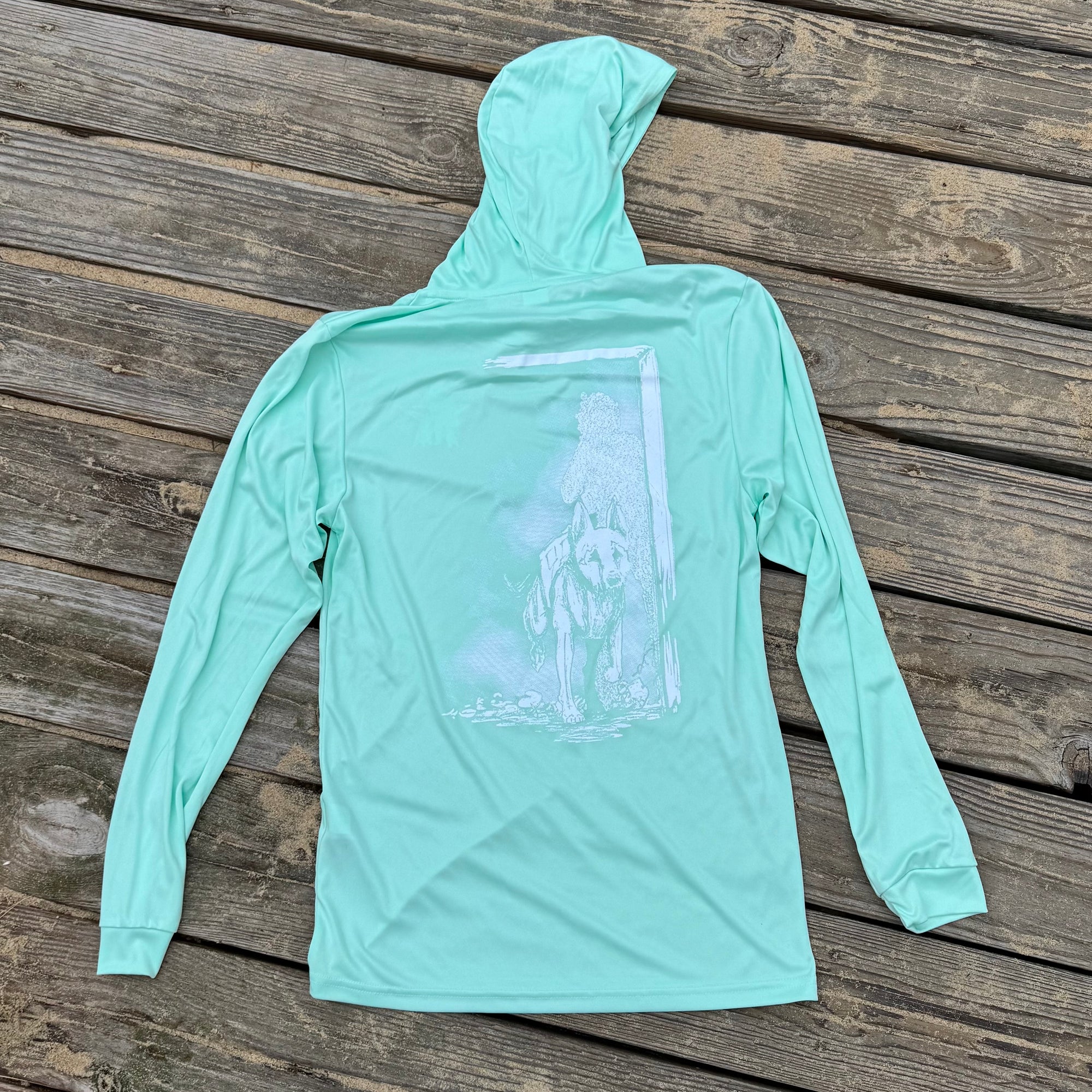 "Dog In" Hooded Long Sleeve UV Shirt - Mint Green